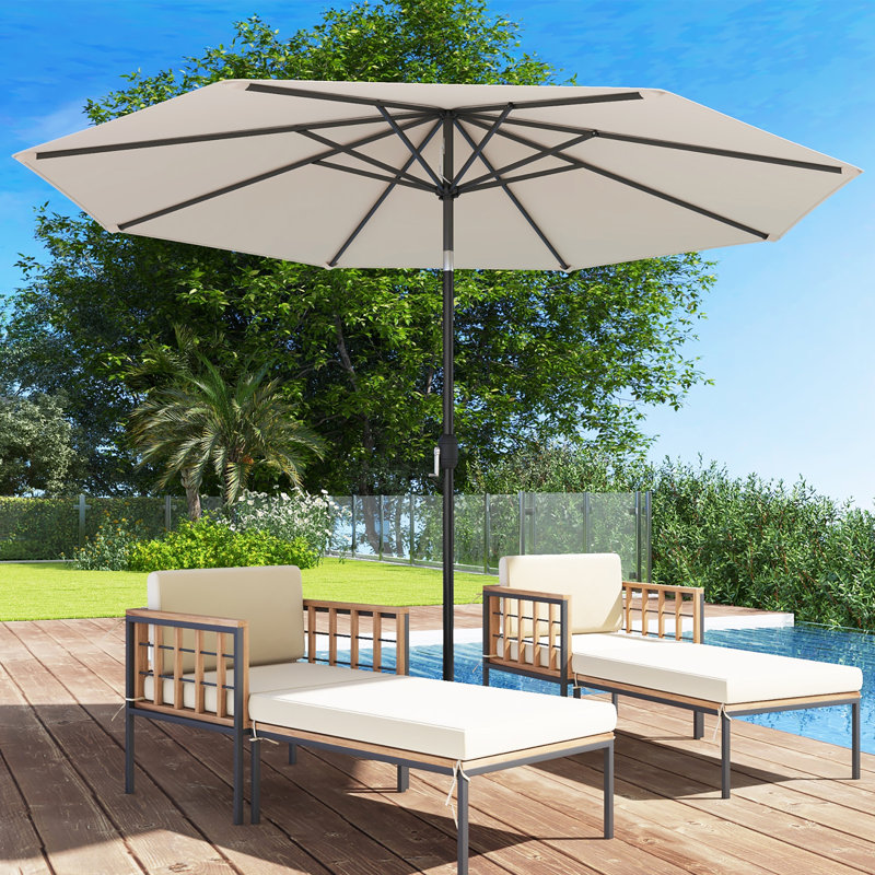 Watterson Tilt Market Umbrella Sol 72 Outdoor Size 8 ft. H x 10 ft. W x 10 ft. D